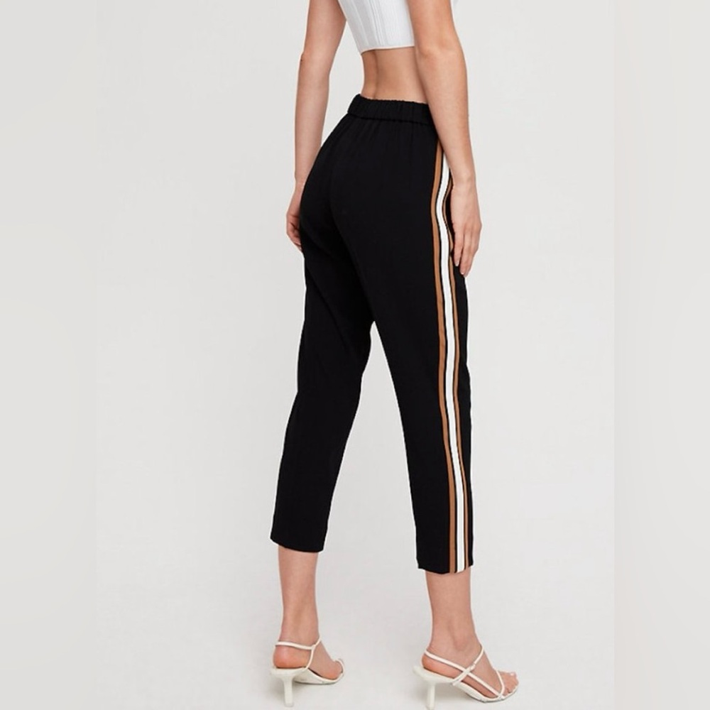 Babaton Conan Cropped Dress Pants with Tan and White Stripes